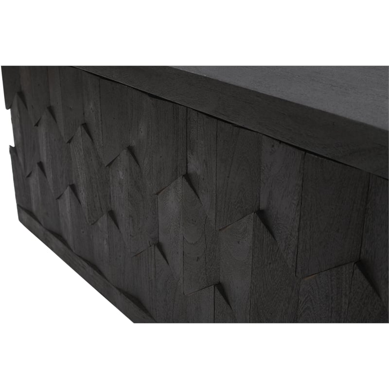Onyx Storage Cocktail Table in Dark Gray on Mango Solid Wood