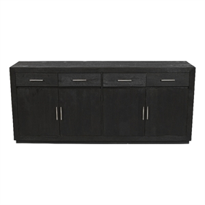 Fernious 4 Drawer 4 Door Sideboard in Dark Gray Finish on Mango Solid Wood