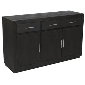 Fernious 3 Drawer 3 Door Sideboard in Dark Gray Finish on Mango Solid Wood