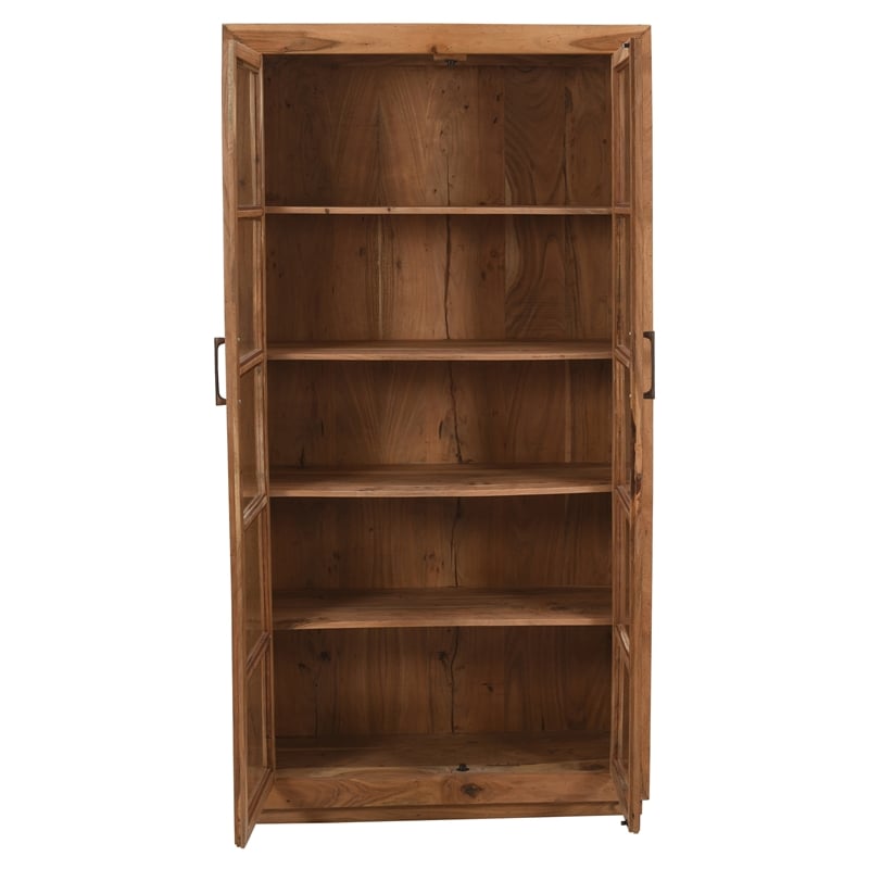 Fernious Tall Cabinet in Natural Finish on Mango Solid Wood