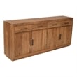 Fernious 4 Drawer 4 Door Sideboard in Natural Finish on Mango Solid Wood