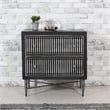 Sarah 2 Drawer Nightstand in Mango Solid Wood Antique Brown Finish on Iron Base