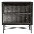Sarah 2 Drawer Nightstand in Mango Solid Wood Antique Brown Finish on Iron Base