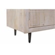 Sarah 4-Door Media Cabinet in Transitional Ivory Finish Solid Wood on Iron Base