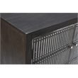 Sarah 4 Door Media Cabinet Mango Solid Wood Antique Brown Finish on Iron Base