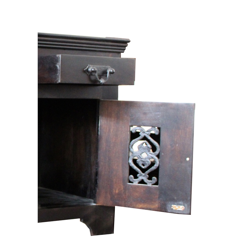 Durango Nightstand on Acacia Solid Wood in Dark Chocolate Brown