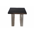 Sterling Mango Solid Wood End Table in Antique Dark Brown with Metal Base