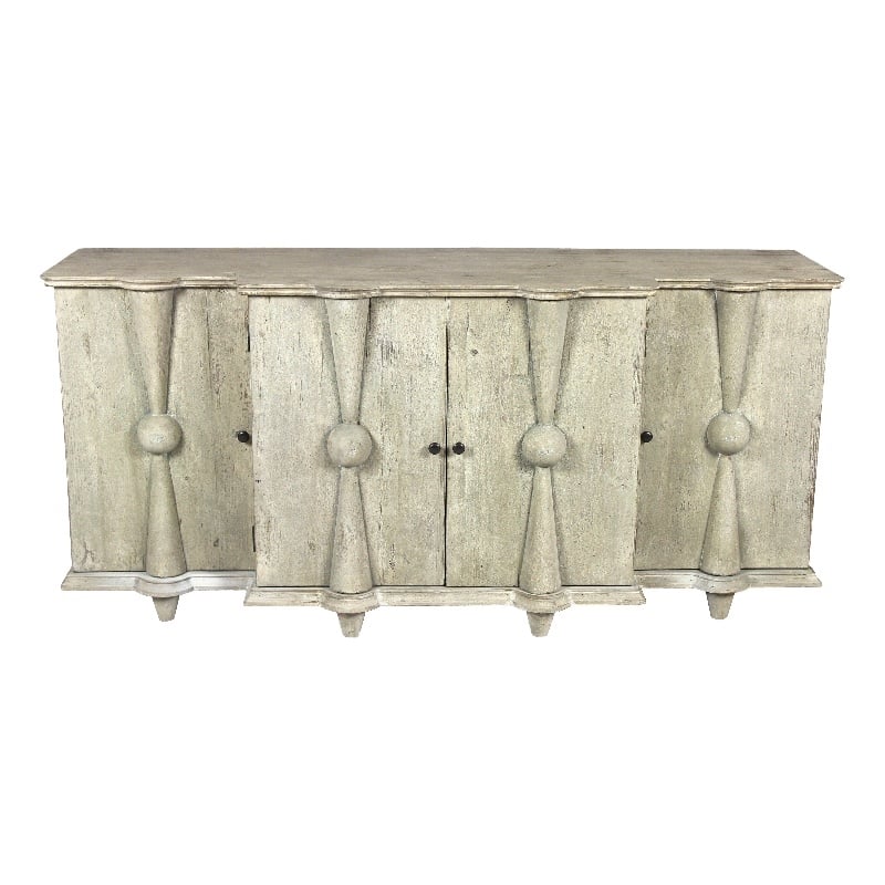 Aliso Talia 4-Door Sideboard in Reclaimed Pine Wood in White Wash