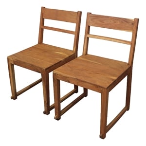 Fernious Dining Chair on Mango Solid Wood in Natural Finish - 2 Piece Set
