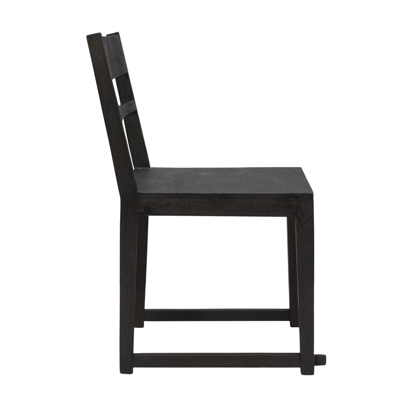 Fernious Dining Chair on Mango Solid Wood in Dark Gray Finish - 2 Piece Set