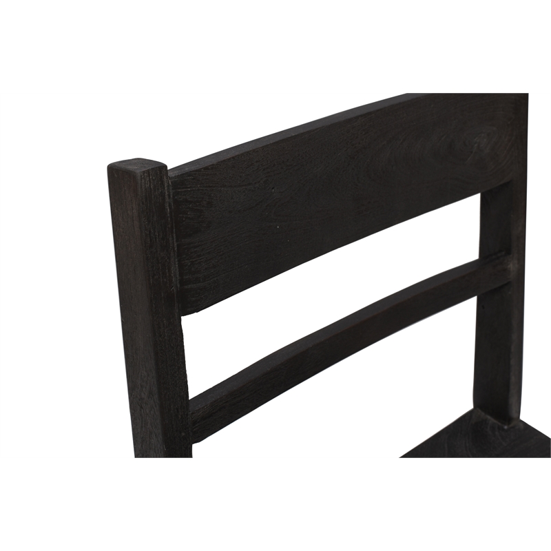 Fernious Dining Chair on Mango Solid Wood in Dark Gray Finish - 2 Piece Set