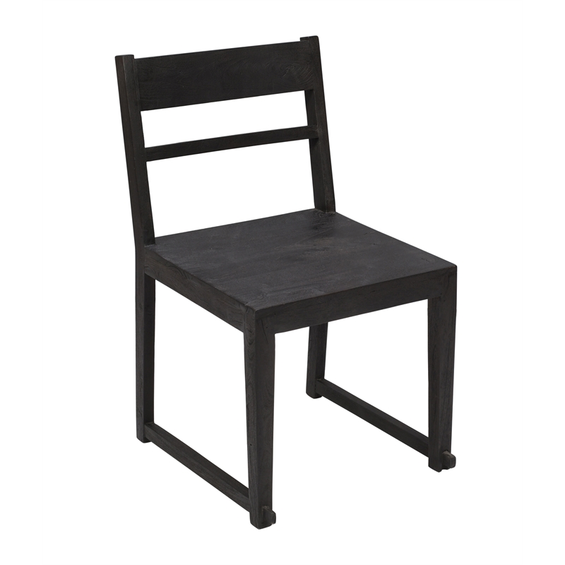 Fernious Dining Chair on Mango Solid Wood in Dark Gray Finish - 2 Piece Set