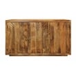 Moti Sunbright 3 Hand Carved Doors Mid-Century Solid Wood Sideboard in Natural