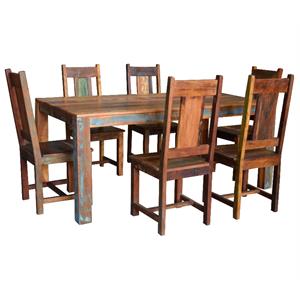 Trinidad 7-Piece Dining Set with 72&quot Dining Table and 6 Multicolor Chairs