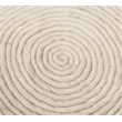 Ellie Modern Round Pouf in Ivory Wool with Polyester Filling