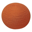Ellie Modern Round Pouf in Orange Wool with Polyester Filling