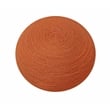 Ellie Modern Round Pouf in Orange Wool with Polyester Filling
