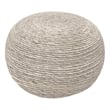 Ellie Modern Round Pouf in Silver Wool with Polyester Filling