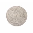 Ellie Modern Round Pouf in Silver Wool with Polyester Filling