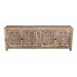 Carter Weatherly 4-Door Mango Solid Wood Media Cabinet in Natural Finish