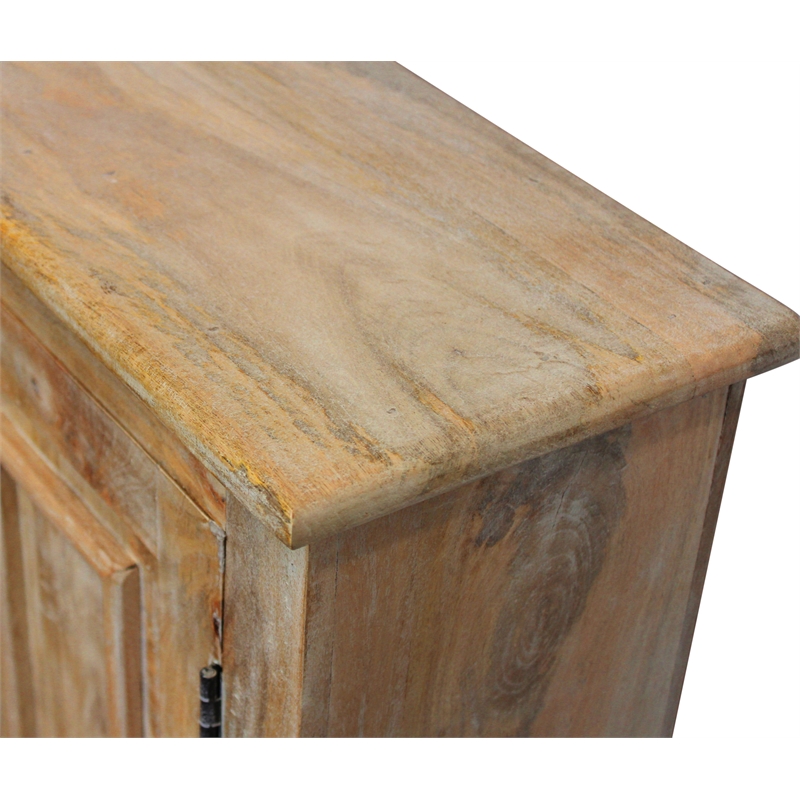 Bayside Jensen 4-Door Solid Wood Sideboard in Distressed Natural Finish