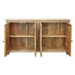 Bayside Jensen 4-Door Solid Wood Sideboard in Distressed Natural Finish