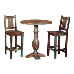 Trinidad 3-Piece Dining Set with 36&quot Round Pub Table and 2 Bar-Height Chairs