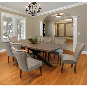 Felix 9-Piece Dining Set With 82&quot Rectangular Dining Table and 8 Mink Chairs