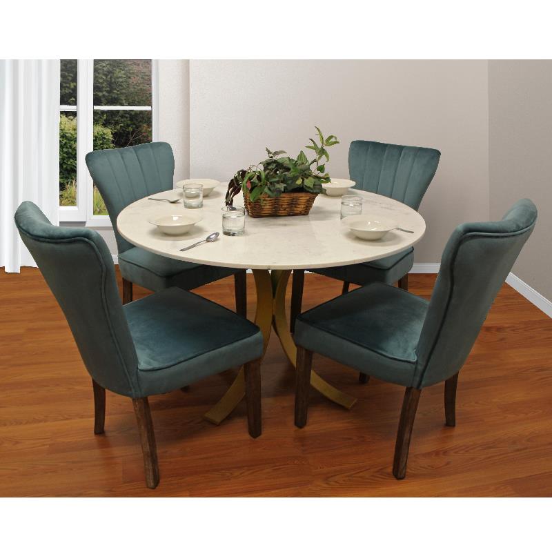 Dining table and 4 velvet chairs hot sale