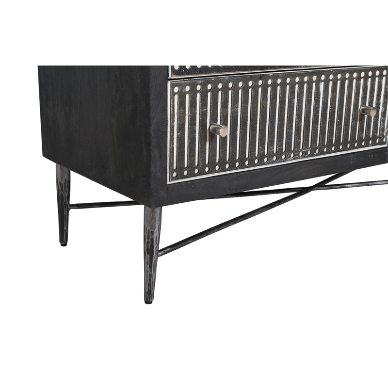 Adele 4-Piece Bedroom Set - King Size Upholstered Bed/2 Nightstands/1 Dresser
