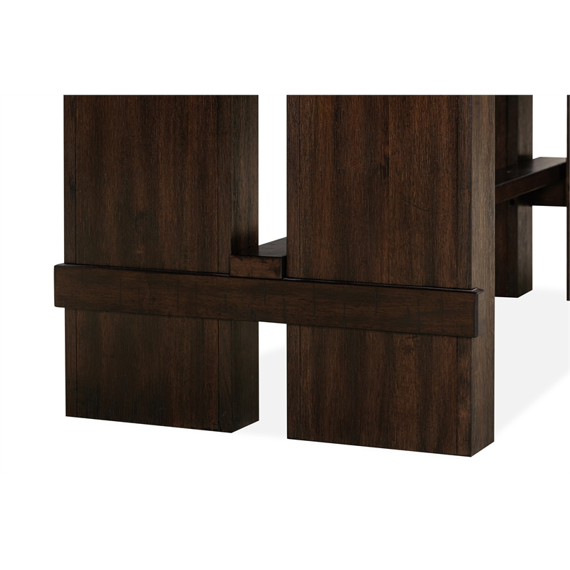 Dale Extendable Dining Table in Acacia Wood with Antique Brown Finish