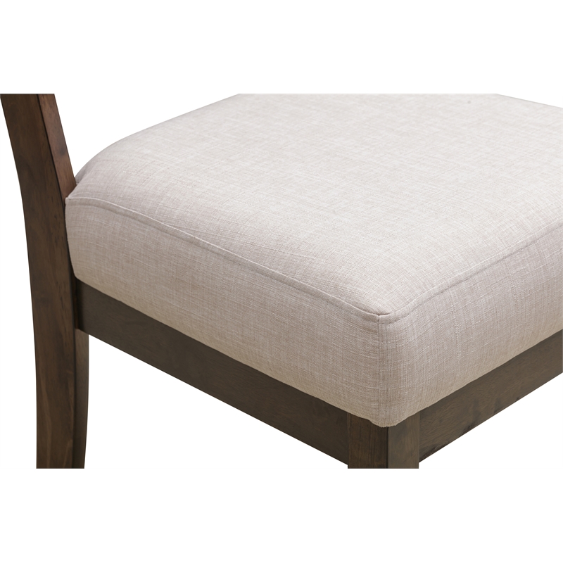 Scott Dining Chair - Birch Wood/Linen in Antique Brown Finish - Set of 2