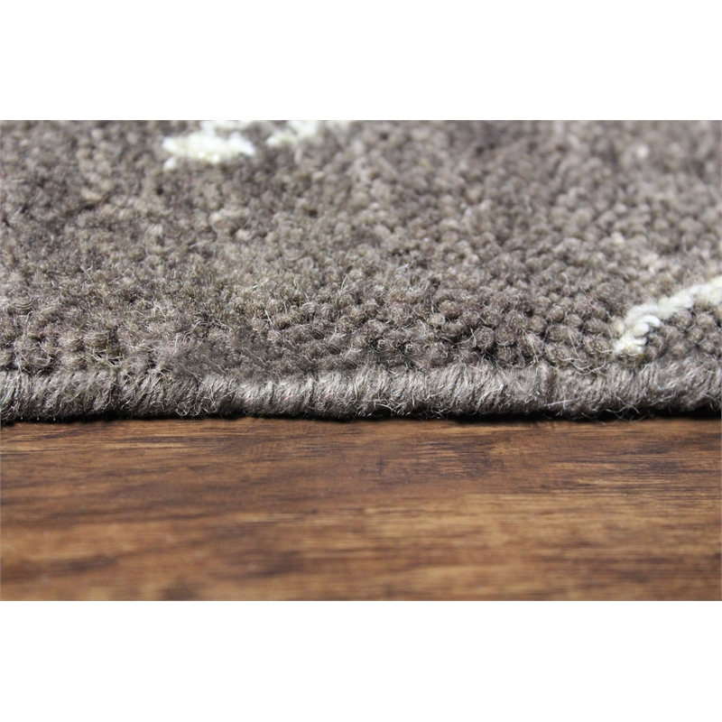 Quay 04 5X8 Hand Knotted Rug Wool Area Rug In Brown