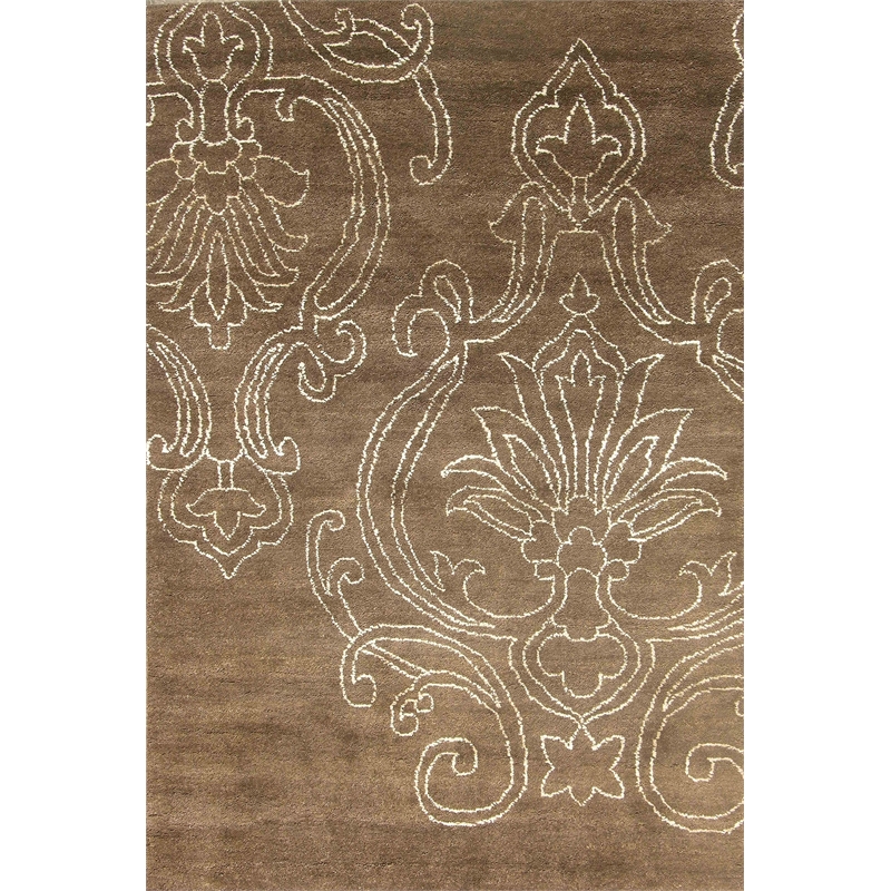 Quay 04 5X8 Hand Knotted Rug Wool Area Rug In Brown