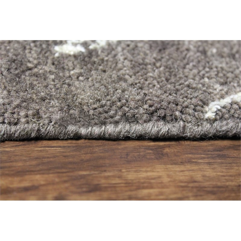 Quay 04 9X12 Hand Knotted Rug Wool Area Rug In Brown