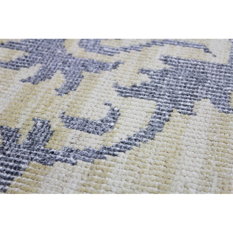 Emblem 01 2X3 Beige Knotted Wool Area Rug