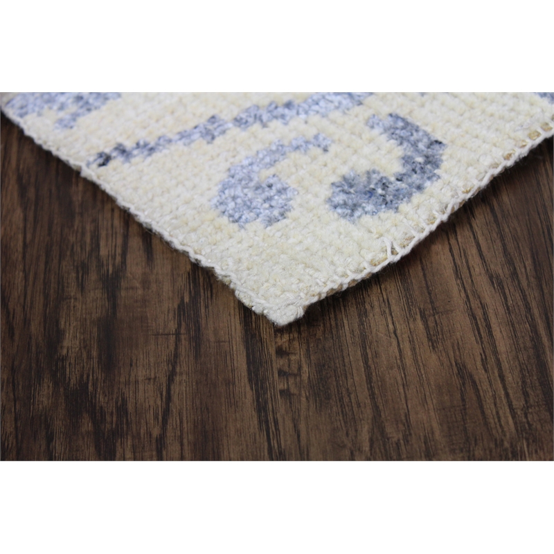 Emblem 01 2X3 Beige Knotted Wool Area Rug