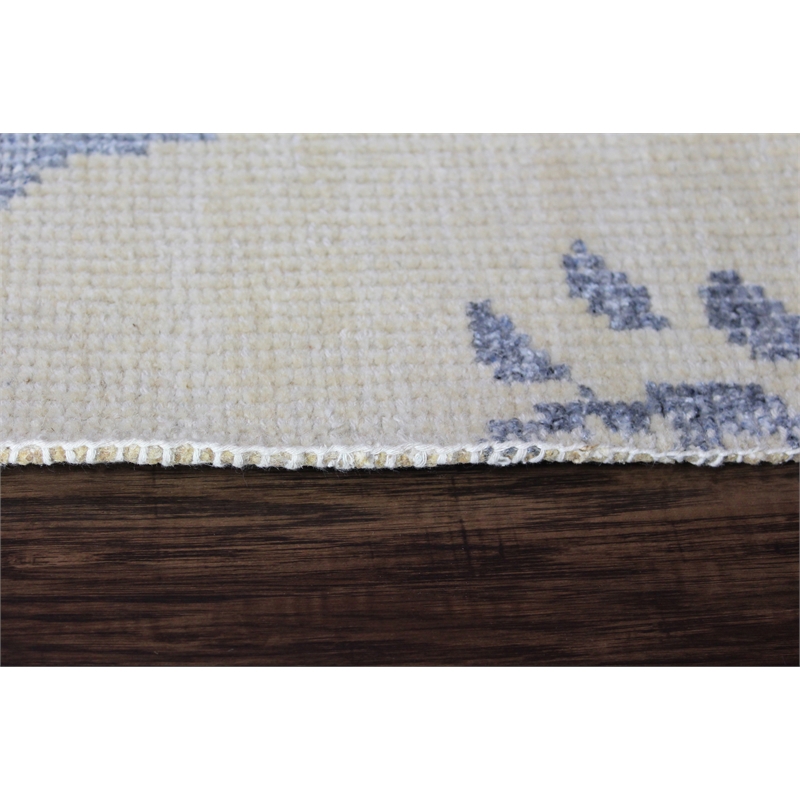 Emblem 01 2X3 Beige Knotted Wool Area Rug