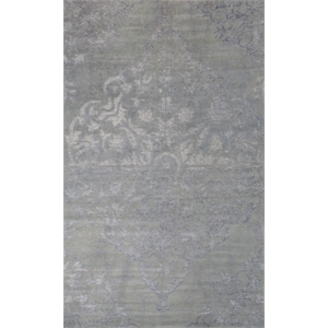 emblem 01 5x8 gray knotted wool area rug