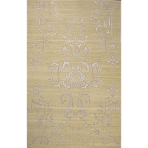 Emblem 02 2X3 Beige Knotted Wool Area Rug Allover