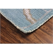 Emblem 02 8X10 Blue Knotted Wool Area Rug Allover