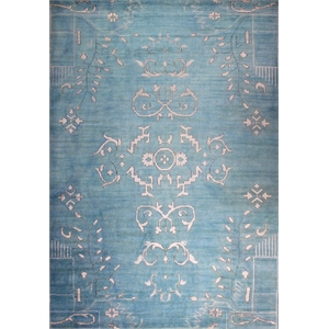 emblem 02 8x10 blue knotted wool area rug allover