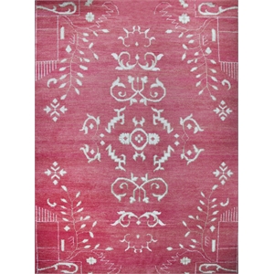 emblem 02 5x8 pink knotted wool area rug allover