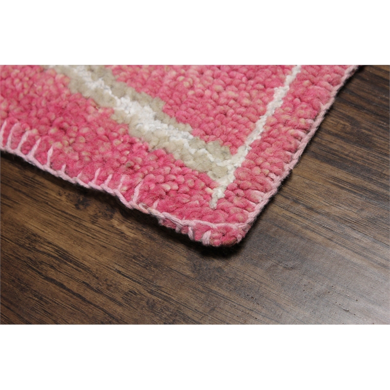 Emblem 02 2X3 Pink Knotted Wool Area Rug Allover