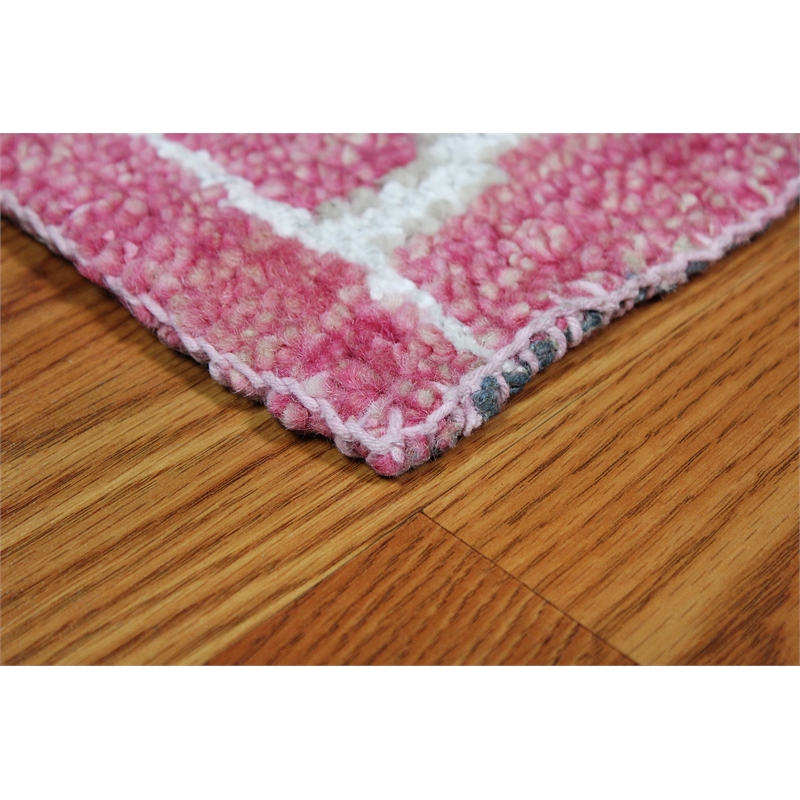 Emblem 02 1.6X1.6 Pink Handknotted Wool Area Rug