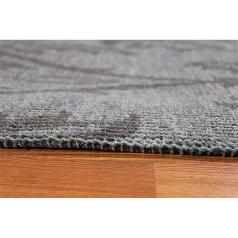 Emblem 03 8X10 Gray Handknotted Wool Area Rug