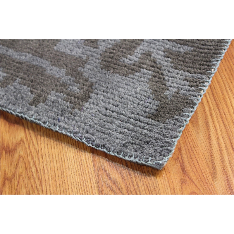 Emblem 03 2X3 Gray Handknotted Wool Area Rug