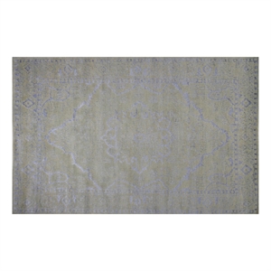 emblem 12 5.0x8.0 silver knotted wool & viscose area rug