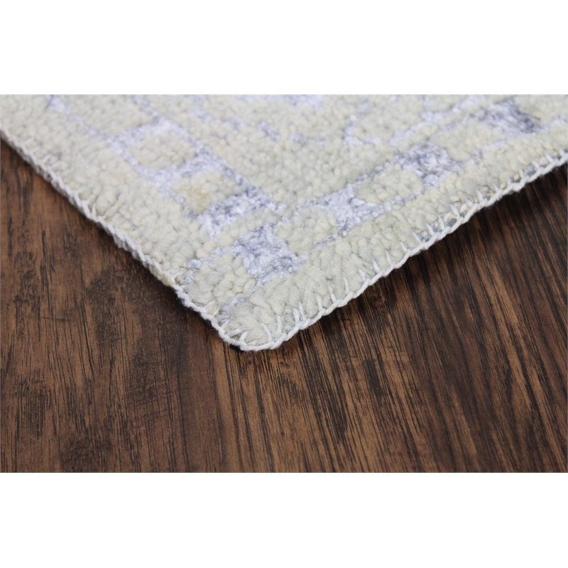 Emblem 12 9.0X12.0 Silver Knotted Wool & Viscose Area Rug