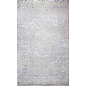 emblem 12 9.0x12.0 silver knotted wool & viscose area rug